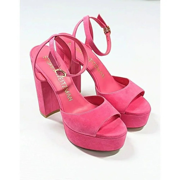 Stuart Weitzman Women's Ryder II Ankle Strap Heel Platform Size 37 (MSRP $495) - Picture 2 of 11